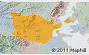 Political 3D Map of Yongxiu, lighten, semi-desaturated
