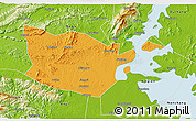 Political 3D Map of Yongxiu, physical outside