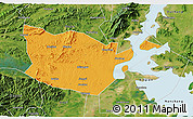 Political 3D Map of Yongxiu, satellite outside
