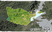 Satellite 3D Map of Yongxiu, darken, semi-desaturated
