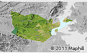 Satellite 3D Map of Yongxiu, lighten, desaturated
