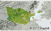 Satellite 3D Map of Yongxiu, lighten, semi-desaturated