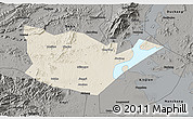 Shaded Relief 3D Map of Yongxiu, darken, semi-desaturated