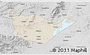 Shaded Relief 3D Map of Yongxiu, desaturated