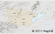 Shaded Relief 3D Map of Yongxiu, lighten, semi-desaturated