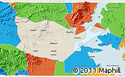 Shaded Relief 3D Map of Yongxiu, political outside