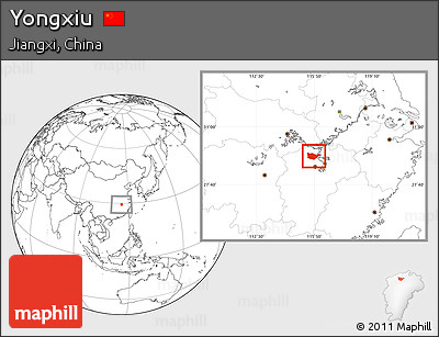 Blank Location Map of Yongxiu