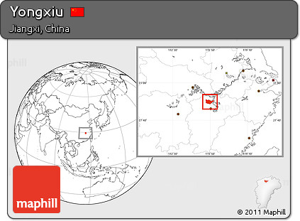 Blank Location Map of Yongxiu