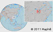 Gray Location Map of Yongxiu, hill shading