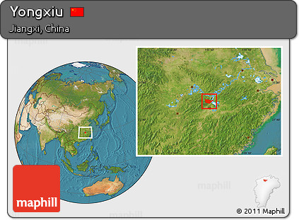Satellite Location Map of Yongxiu