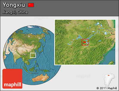 Satellite Location Map of Yongxiu