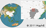 Satellite Location Map of Yongxiu, highlighted country, highlighted parent region