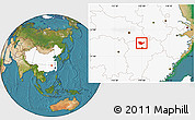 Satellite Location Map of Yongxiu, highlighted country