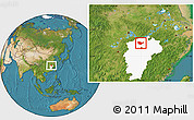 Satellite Location Map of Yongxiu, highlighted parent region