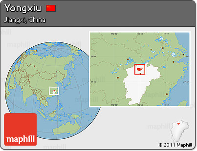 Savanna Style Location Map of Yongxiu, highlighted parent region
