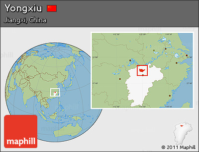 Savanna Style Location Map of Yongxiu, highlighted parent region