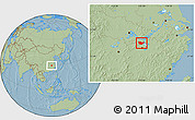 Savanna Style Location Map of Yongxiu, hill shading