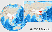 Shaded Relief Location Map of Yongxiu, highlighted country, within the entire country
