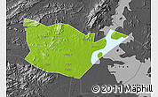 Physical Map of Yongxiu, darken, desaturated
