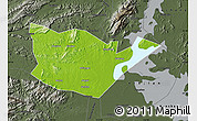 Physical Map of Yongxiu, darken, semi-desaturated