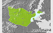 Physical Map of Yongxiu, desaturated