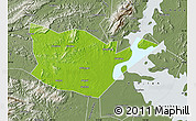 Physical Map of Yongxiu, semi-desaturated