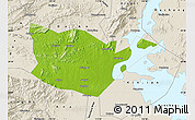 Physical Map of Yongxiu, shaded relief outside