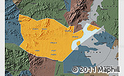 Political Map of Yongxiu, darken, semi-desaturated
