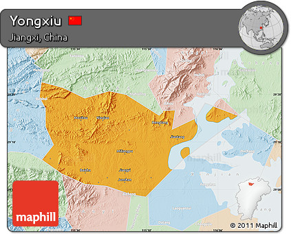 Political Map of Yongxiu, lighten