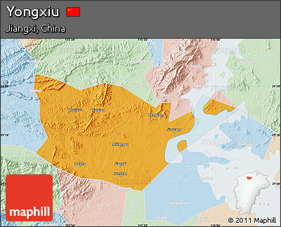 Political Map of Yongxiu, lighten