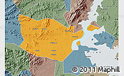 Political Map of Yongxiu, semi-desaturated