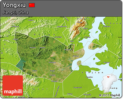 Satellite Map of Yongxiu, physical outside