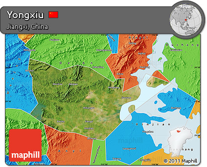 Satellite Map of Yongxiu, political outside