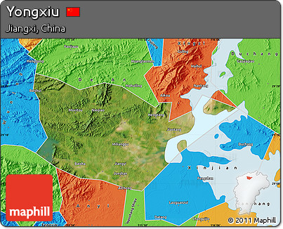 Satellite Map of Yongxiu, political outside