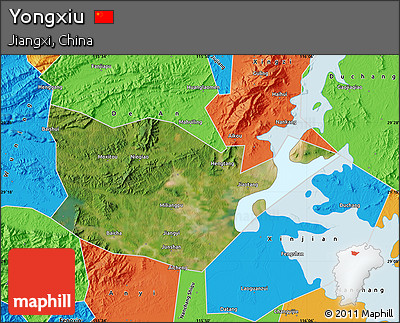 Satellite Map of Yongxiu, political outside