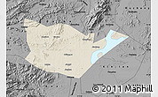 Shaded Relief Map of Yongxiu, darken, desaturated