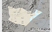 Shaded Relief Map of Yongxiu, darken, semi-desaturated