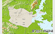 Shaded Relief Map of Yongxiu, physical outside