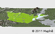 Physical Panoramic Map of Yongxiu, darken, semi-desaturated