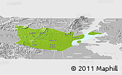 Physical Panoramic Map of Yongxiu, lighten, desaturated