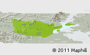 Physical Panoramic Map of Yongxiu, lighten, semi-desaturated