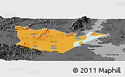 Political Panoramic Map of Yongxiu, darken, desaturated