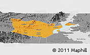 Political Panoramic Map of Yongxiu, desaturated