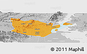Political Panoramic Map of Yongxiu, lighten, desaturated