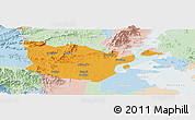 Political Panoramic Map of Yongxiu, lighten