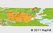 Political Panoramic Map of Yongxiu, physical outside