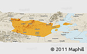 Political Panoramic Map of Yongxiu, shaded relief outside