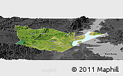 Satellite Panoramic Map of Yongxiu, darken, desaturated