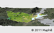 Satellite Panoramic Map of Yongxiu, darken, semi-desaturated