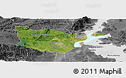 Satellite Panoramic Map of Yongxiu, desaturated